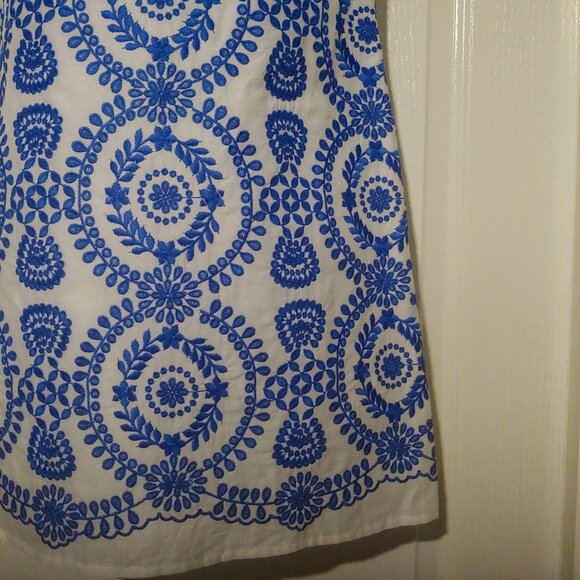 Jude Connally Sleeveless Embroidered Classic Preppy Career Shift Dress S Floral - Picture 6 of 9